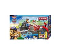 Carrera First Paw Patrol on The Track - Circuit de Jeu avec Chase & Marshall, régulateur Manuel adapté aux Enfants, Distance de 2,4 m et éléments interactifs - pour Petits Jeux de Course et Aventures