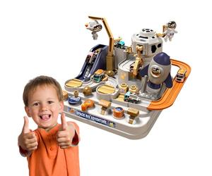 Circuit de course pour l'aventure préscolaire, circuit d'aventure, jouet éducatif avec 3 mini voitures et 1 astronaute pour filles de 4 ans