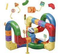 Circuit de train électrique 3D magique et flexible, kit de construction de voiture de course à monter soi-même