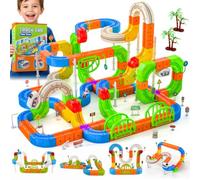 Circuit de Train électrique à Cubes de 145 pièces, Circuit de Train à gravité 3D à Construire soi-même, Jouet éducatif STEM, idée de Cadeau créative pour Les Enfants de 3 à 8 Ans