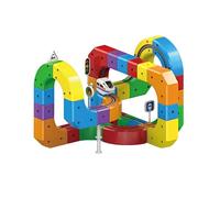 Circuit de Train électrique Flexible, Circuit 3D intégré, Construction de Cubes avec Voitures et Rails motorisés défiant la gravité. Cadeau de Noël idéal pour Les Filles et Les garçons