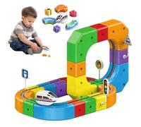 Circuit de Train Électrique Magnétique, Jeu de Construction Circuit 51PCS, Race Track, Train Motorisé Défiant la Gravité, Cadeau