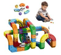 Circuit de Train Électrique Magnétique Jeu de Construction Circuit Flexible 123 Pcs Train Motorisé Défiant la Gravité Cadeau