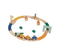Circuit De Train En Bois 29 Pièces - Multicolore