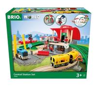 Circuit de train en bois BRIO - Gare centrale - Coffret complet 37 pièces - Mixte dès 3 ans