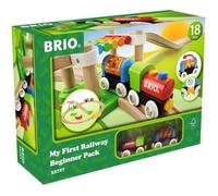 Circuit de train en bois BRIO Mon Premier Circuit de Découverte - Coffret 18 pièces - Dès 18 mois
