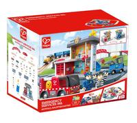 Circuit de train en bois - HAPE - Centre de secours - 55 pièces - Pour enfants à partir de 3 ans - Mixte