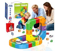 Circuit De Train Magic Rail Cube, Trains électrique, Circuit Flexible 3D Intégré, Routique Train 3D, Jouet De Construction De Voiture Motorisée Défiant La Gravité pour Garçons Et Filles (51 Pcs)