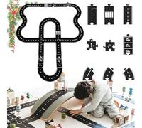 Circuit de Voiture en Caoutchouc Flexible et étanche, pièces de Puzzle, Circuit autoroutier emboîtables, Jeu de Construction de Pistes pour l'intérieur et l'extérieur (40pc)