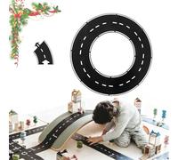 Circuit de Voiture en Caoutchouc Flexible et étanche, pièces de Puzzle, Circuit autoroutier emboîtables, Jeu de Construction de Pistes pour l'intérieur et l'extérieur (8pc)