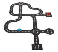 Circuit de voiture en feutrine ET 2 voitures en bois - 30 éléments