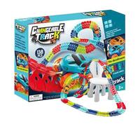 Circuit De Voitures Jouet | Véhicule Éducatif Lumineux,Jouet de Piste Véhicule DIY | pour Salon Chambre Bureau Activité Familiale Cadeau de Fête École Éducation à Domicile Anniversaire