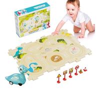 Circuit de Voitures Puzzle | Jouets d'Éveil pour Maternelle - Piste de Course Dinosaure avec Puzzles - pour Maison École Maternelle Garderie Salle de Classe Salle de Jeux Anniversaire Noël