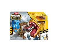 Circuit de Voitures - T-Rex Attack Metal Machine - Véhicule a lancer pour vaincre le dinosaure avec boucles