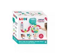 Circuit d'eau à construire LUDI - Jouet de bain pour bébé - 14 pièces à assembler avec moulin et arroseur