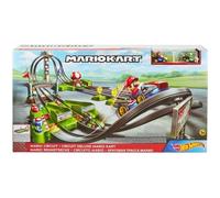 Circuit Deluxe Mario Kart - Hot Wheels - 1,5m - Booster motorisé - 2 karts inclus - 5 ans et +