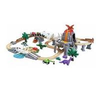Hape Circuit Dino Adventure - Aventure Préhistorique pour Enfants dès 3 Ans, Circuit de Train en Bois - Jouet Éducatif et Phosphorescent - Cadeau Fille Garçon - Jeu Dinosaure Créatif, Motricité