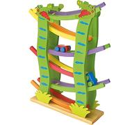 Circuit en bois à billes: Toboggan pour petites voitures - 27 cm x 39 cm