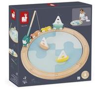 Janod – Circuit Voilier Bolid bois FSC & carton – Puzzle 4 pièces, 8 accessoires – Dès 2 ans
