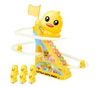 Circuit Escalier Canard Électrique - 27x15x24cm | Jeu Grimpeur 12 Canards Piste Musicale Échelle | Toboggan Coordination Œil Main Apprentissage
