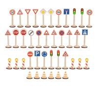 goki Kit panneaux signalisation 53761 Mon grand kit bois 40 panneaux à partir de 3 ans