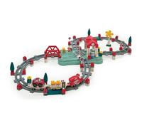 Circuit ferroviaire en baril Ecoiffier Abrick 140 pièces multicolore avec rails courbés, gares et accessoires Dès 18 mois