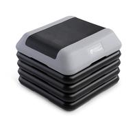 Circuit Fitness by Marcy - Plate-forme d'aérobic réglable en hauteur avec 4 rehausseurs, surface en caoutchouc antidérapant, entraînement de fitness à domicile, gris froid, STEP-GRAY01-4R
