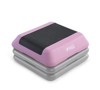 Circuit Fitness by Marcy Step Step Step d'aérobic réglable en hauteur avec 2 rehausseurs, surface en caoutchouc antidérapant, entraînement de fitness à domicile, rose Sakura STEP-PINK02-2R