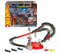 Hot Wheels Coffret Circuit Course F1, coffret circuit de course avec véhicules McLaren Formula 1 Team, Oracle Red Bull Racing et Atlassian Williams Racing à l’échelle 1/64, JNN32