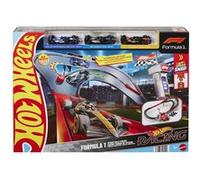 Hot Wheels Coffret Piste de Course Sprint avec 3 véhicules de Formule 1 à l’échelle 1/64 : McLaren F1 Team, Alpine et VCARB, Circuit de Course Sprint côte-à-côte, JDY15