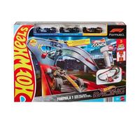 Hot Wheels Coffret Piste de Course Sprint avec 3 véhicules de Formule 1 à l’échelle 1/64 : McLaren F1 Team, Alpine et VCARB, Circuit de Course Sprint côte-à-côte, JDY15