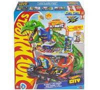 Hot Wheels City Garage T-Rex Ultime et 2 Voitures