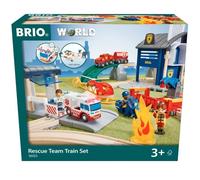 Circuit Intervention d’Urgence - BRIO - 36025 - Jouet Mixte en Bois avec Policiers, Pompiers et Ambulanciers