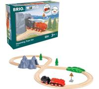 Circuit Locomotive a piles a vapeur - BRIO World - 36017 - Circuit en bois - Rouge