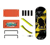 Circuit Skate Doigt En Érable Forme Conteneur - Ensemble Complet Accessoires Avec Roulements, Rampes Et Trotinette | Jouet Modèle Stockage Créatif Pour Figures Skate Doigt | Inclut Rampes Courbes & Dr
