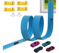 Circuit Souple Enfant, Circuit De Voiture Flexible avec Ventouses Jouet Éducatif Piste De Course Jouet Cadeau Course pour Garçons Filles, 23x23x5cm