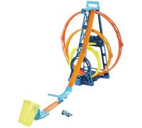 Circuit Track Builder Triple Looping Hot Wheels GYP65 - Jouet pour enfant - BLANC - 35 pièces