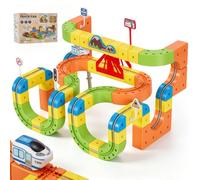 Circuit Train 3D 160 pièces, Train électrique Anti-gravité, dès 3 Ans | Le train rechargeable roule à l’envers et la verticale sur des circuits 3D créés par les enfants pour apprendre en s’amusant