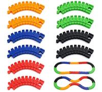 Circuit Train Bois Rail Flexible 10 Pièces Accessoires de Chemin de Fer en Bois 14.2 * 4 * 1.2Cm Compatible avec Brio pour Aonnecter des Pistes, Rallonger et Retourner