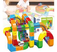 Circuit Train Electrique,Train Magnetique Enfant, Circuit de Trains Électrique Magnétique, Jeu de Construction Circuits Flexible, Trains Motorisé Défiant la Gravité, Cadeau Enfant pour Noël (118Pcs)