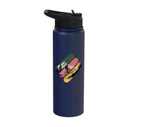 CIRCUIT VÉLO VERS LES PLUS HAUTES MONTAGNES VERT ROUGE JAUNE Stainless Steel Insulated Water Bottle