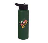 CIRCUIT VÉLO VERS LES PLUS HAUTES MONTAGNES VERT ROUGE JAUNE Stainless Steel Insulated Water Bottle