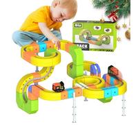 Circuit Voiture 167PCS Piste Magnétique Modulable avec Looping 360° Rampe Pont Construction Créative Train Électrique Cadeau Enfant