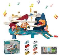 Circuit Voiture Enfant - Ensemble de Piste de Course Flexible, Jouet de Dinosaure Créatif avec Nombreux Éléments et 8 Voiture, Jouet de Dinosaure pour Enfants de 3 à 6 Ans