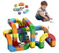 Circuit Voiture Train Électrique 123Pcs Piste De Construction Magnétique DIY Rechargeable Avec Looping 360° Ponts Courbes Et