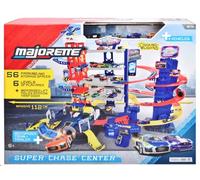 Majorette - Garage Super Chase Center - 112 x 84 x 70cm - 6 Niveaux de Jeu - 5 Voitures, 1 Train Inclus - Ascenseur Motorisé - Sons et Lumières - Dès 5 Ans - 212059984