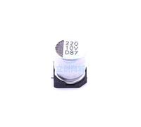 Circuits de contrôle 10 condensateurs électrolytiques en aluminium SMD 220 uF 10 V SMD, 6,3 x 7,7 mm.