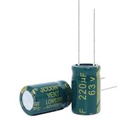 Circuits de contrôle 10pcs Condensateur électrolytique en aluminium haute fréquence à faible résistance 63V220UF 220uf63v Volume: 10x17