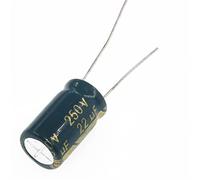 Circuits de contrôle 10pcs Condensateur électrolytique en aluminium haute fréquence à faible résistance 250V22UF 22uf250v Volume: 10x20