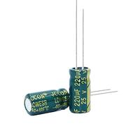 Circuits de contrôle 20pcs Condensateur électrolytique en aluminium haute fréquence à faible résistance 25v220UF 220uf25v Volume: 6x12